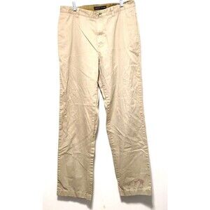 Tommy Hilfiger Men’s Dress Pants 33x34 Beige Pleated Front Wrinkle Resistant Kha